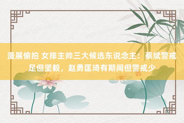 漫展偷拍 女排主帅三大候选东说念主：蔡斌警戒足但坚毅，赵勇匡琦有期间但警戒少