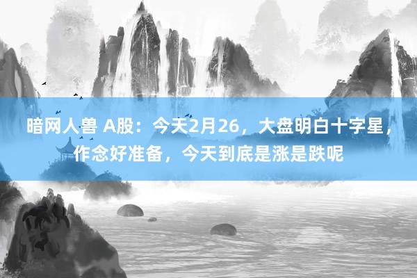 暗网人兽 A股：今天2月26，大盘明白十字星，作念好准备，今天到底是涨是跌呢
