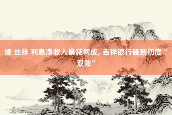 绫 丝袜 利息净收入暴减两成, 吉祥银行碰到初度“双降”